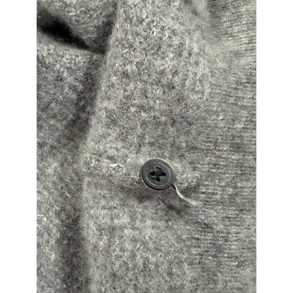 J.Crew Collection Italian Cashmere Henley Sweater Gray XXS Waffle Knit Raglan - Picture 6 of 6